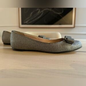 Ferragamo Vara Bow ballet flat in silver